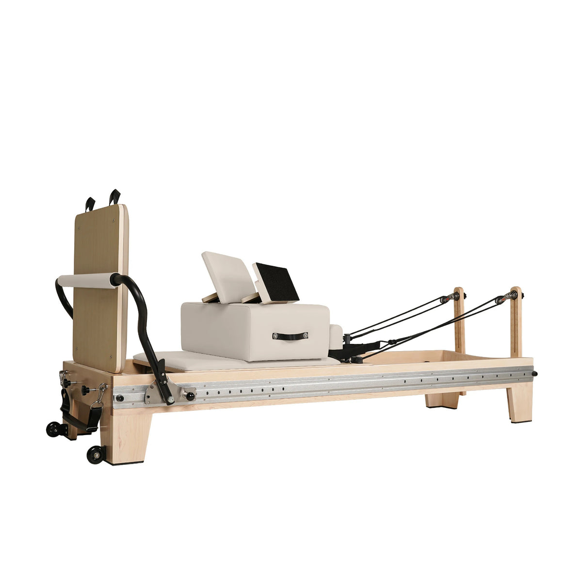 Maple Full Track Split Glide Pilates Reformer Cream White