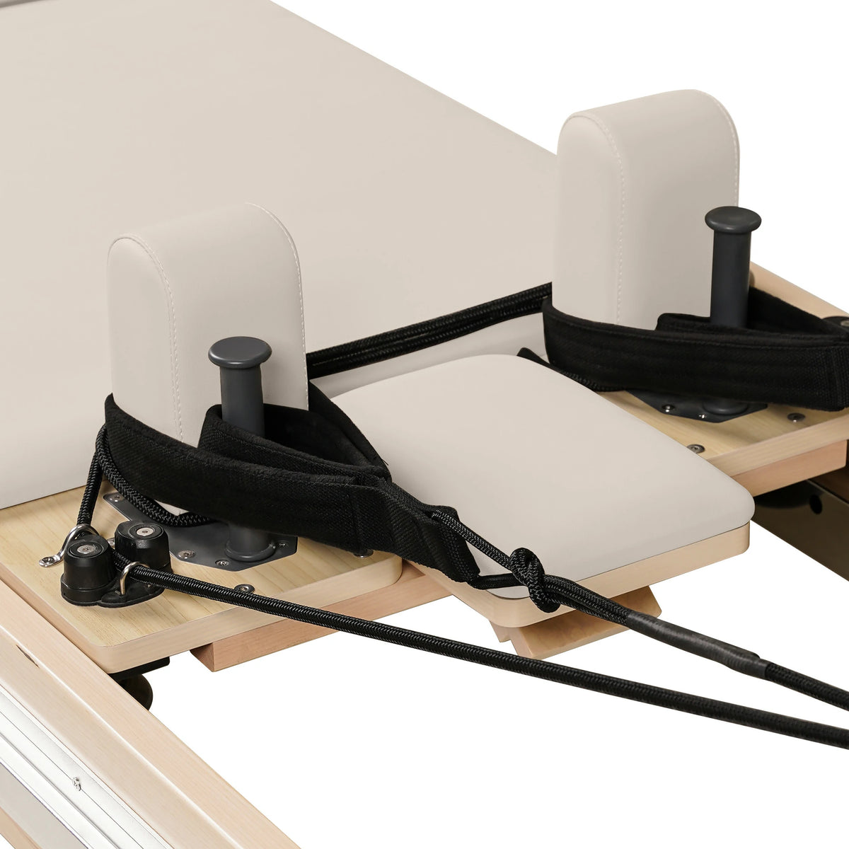 Maple Full Track Split Glide Pilates Reformer Cream White