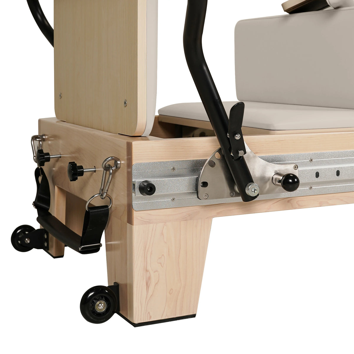 Maple Full Track Split Glide Pilates Reformer Cream White