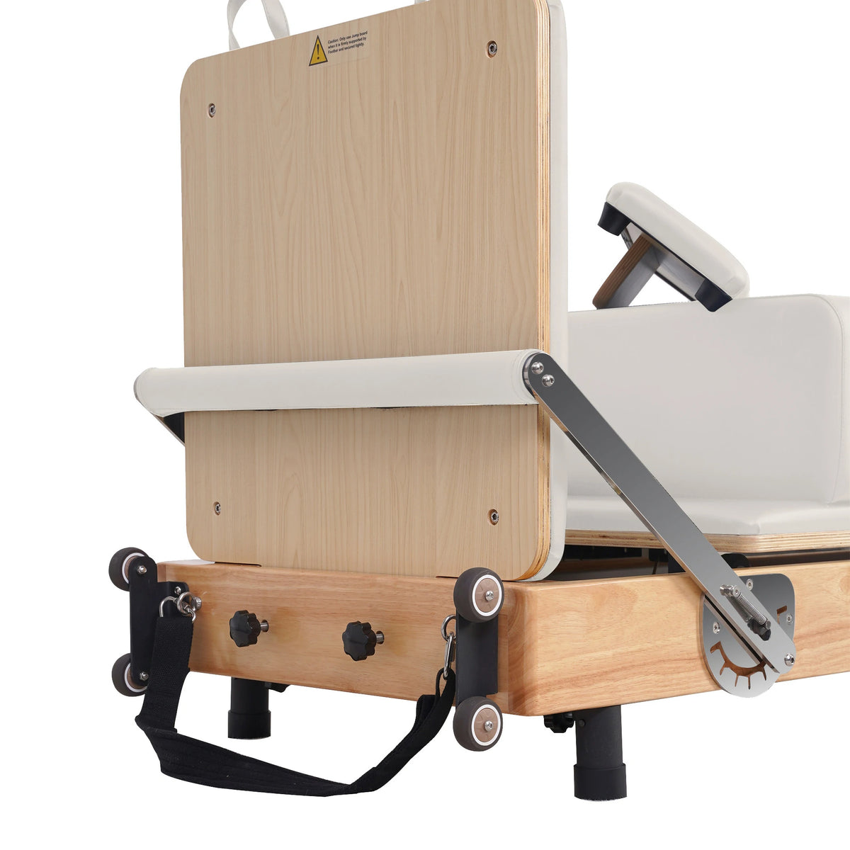Foldable Oak Pilates Reformer Cream White