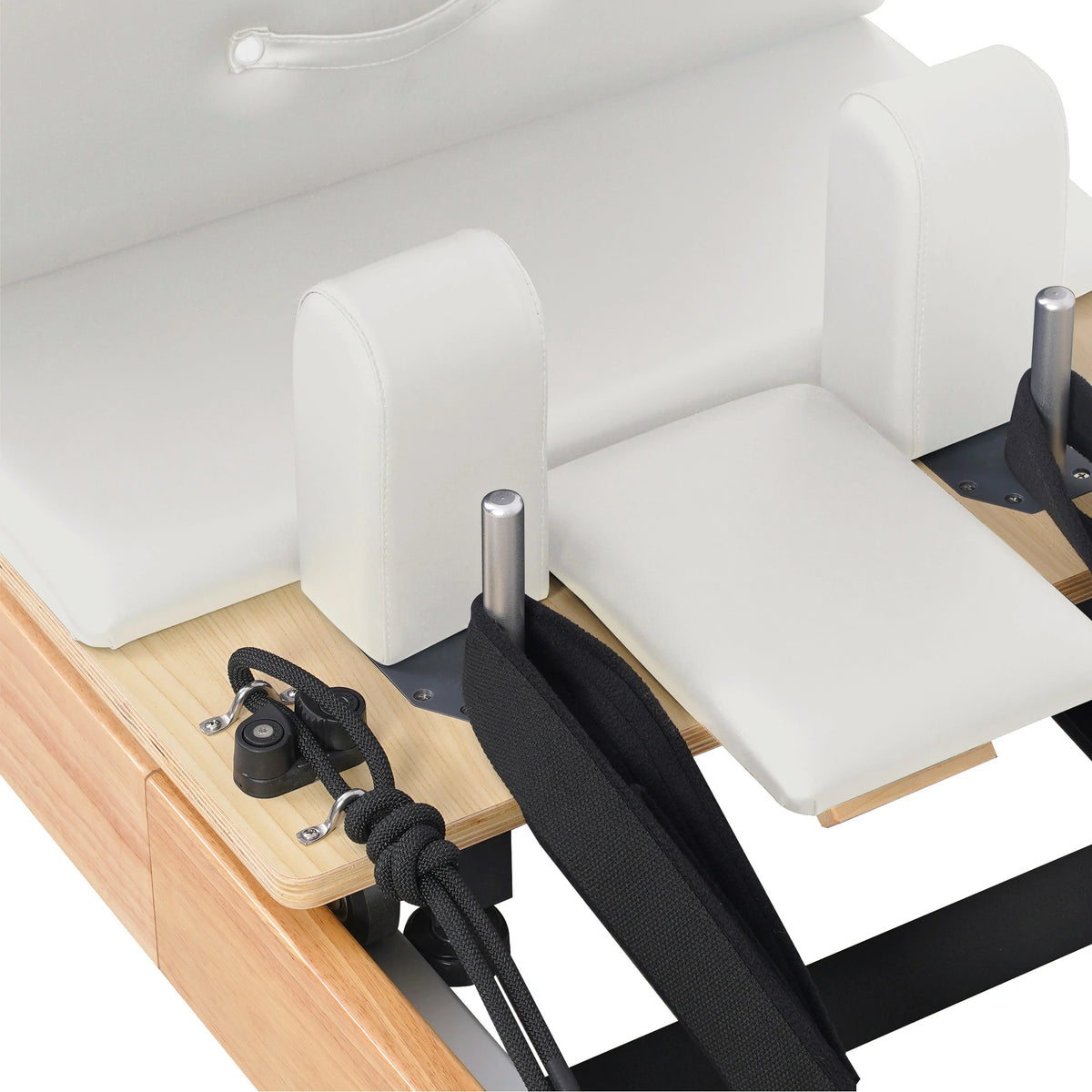 Foldable Oak Pilates Reformer Cream White