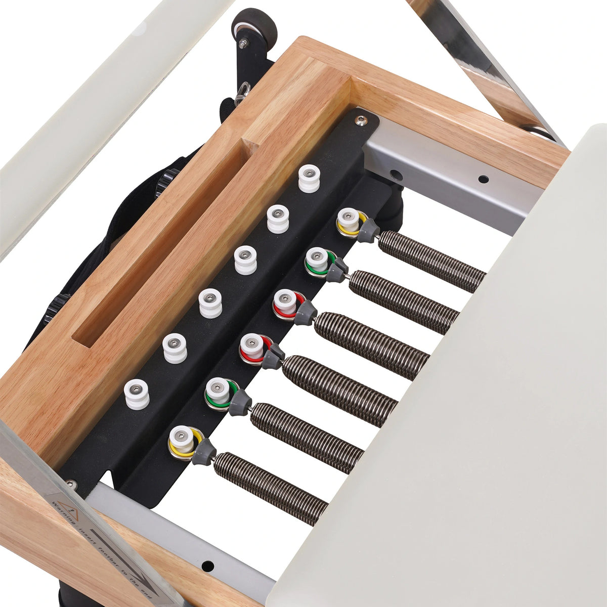 Foldable Oak Pilates Reformer Cream White